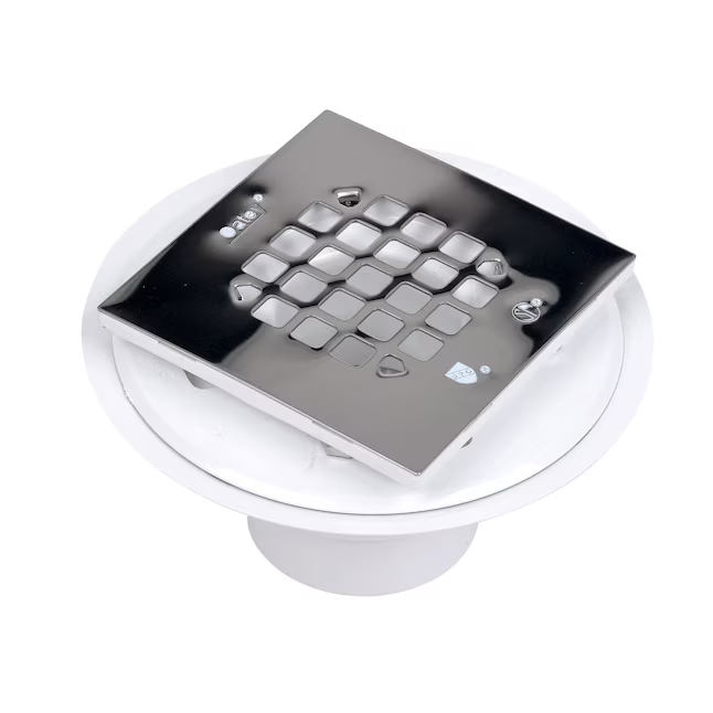 Oatey 2-in or 3-in Low Profile PVC Drain with Square Stainless Steel Strainer