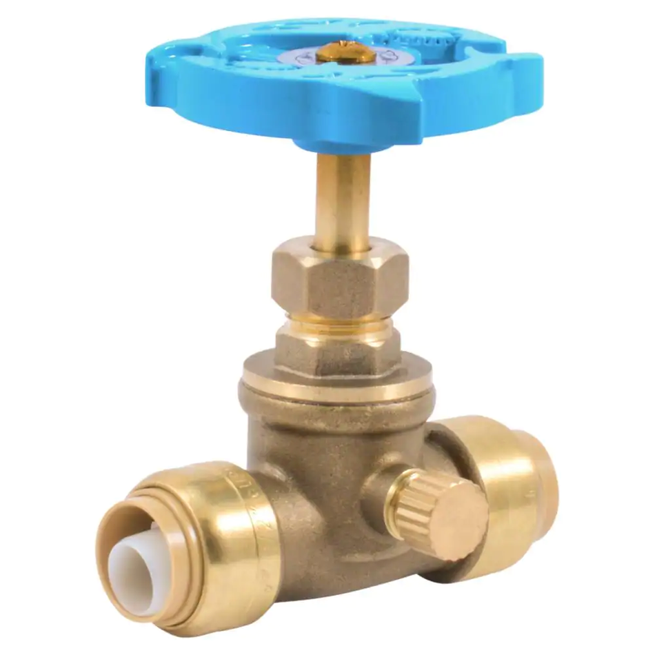 SharkBite 1/2 Zoll Push-to-Connect Messing-Absperrventil mit Abfluss