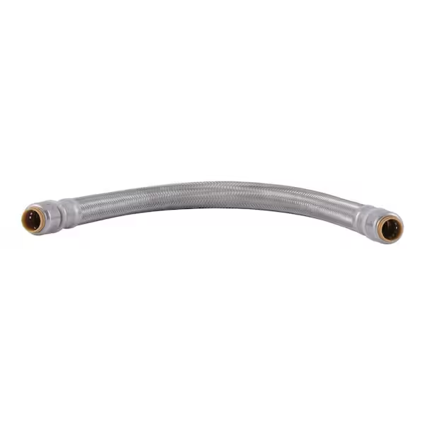 SharkBite Max Manguera de reparación flexible de acero inoxidable de 1/2 pulg. de conexión a presión x 18 pulg.