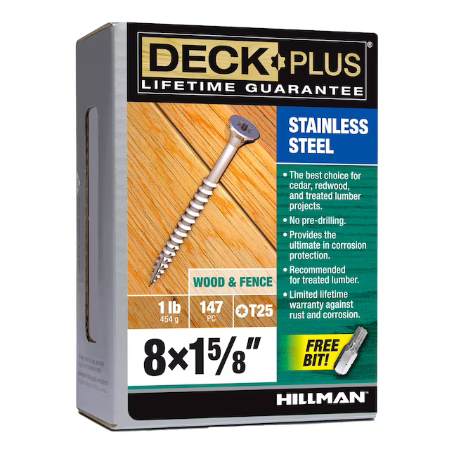 Deck Plus #8 x 1-5/8-in Wood To Wood Deck Screws (147-Per Box)