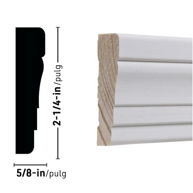 RELIABILT Carcasa de pino imprimado 3366 de 5/8 pulg. x 2-1/4 pulg. x 14 pies