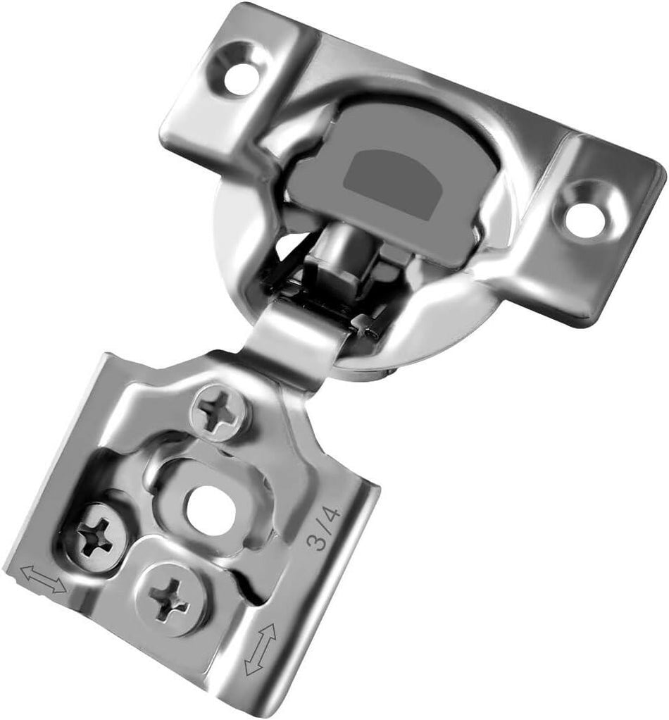 SABER SELECT 3/4 Zoll Overlay-Schrankscharniere mit sanftem Schließmechanismus (vernickelt, 2er-Pack) 