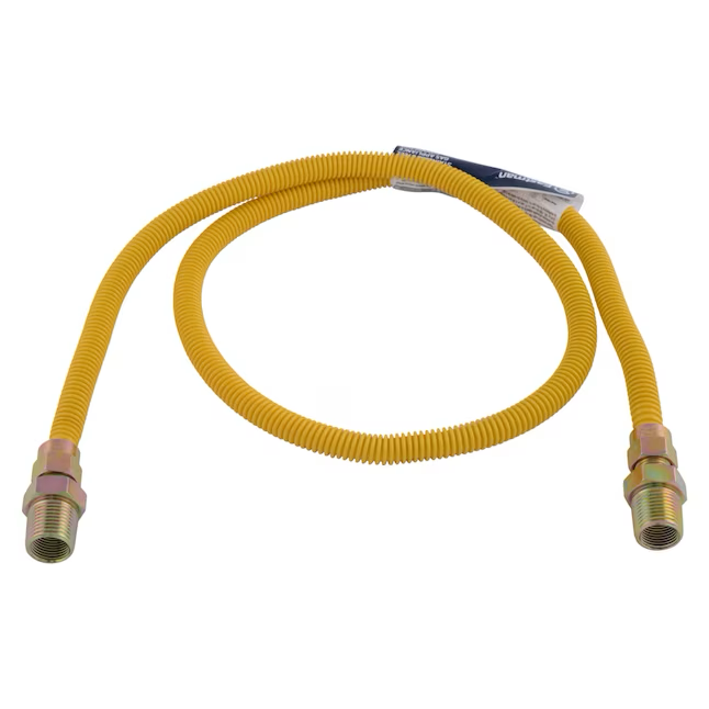 Eastman Conector de gas de acero inoxidable con entrada Mip de 48 pulgadas y 1/2 pulgadas x salida Mip de 1/2 pulgadas 