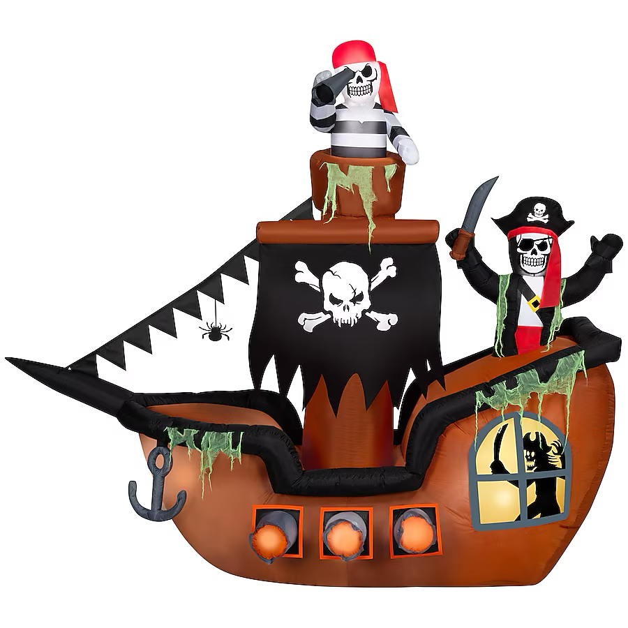 Haunted Living 7-Fuß-Piratenschiff mit LED-Beleuchtung