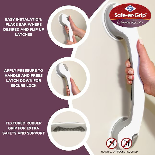 MHI Safe-er-grip 16-Zoll-Haltegriff mit weißem Saugnapf