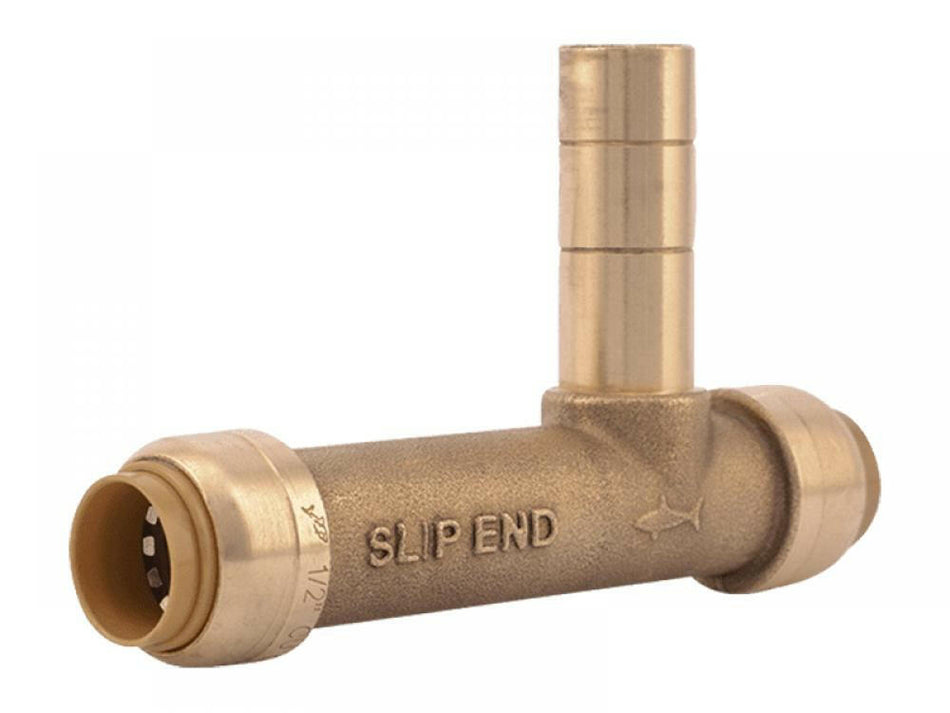 Adaptador en T deslizante de servicio SharkBite de 1/2 pulg. x 1/2 pulg. x 1/2 pulg.