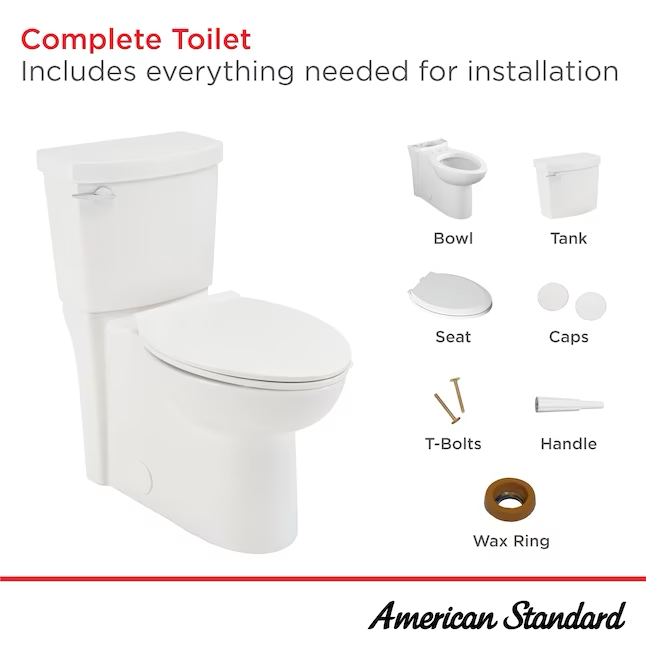 American Standard Clean White Elongated Chair Height 2-piece WaterSense Soft Close Toilet 12-in Rough-In 1.28-GPF