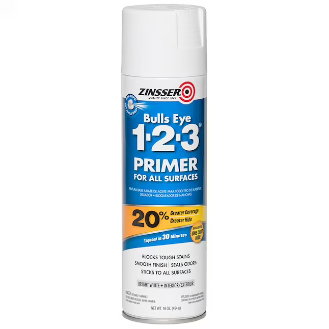Zinsser Bulls Eye 1-2-3 Interior/Exterior Multi-purpose Alcohol-based Wall and Ceiling Primer (Aerosol Spray)