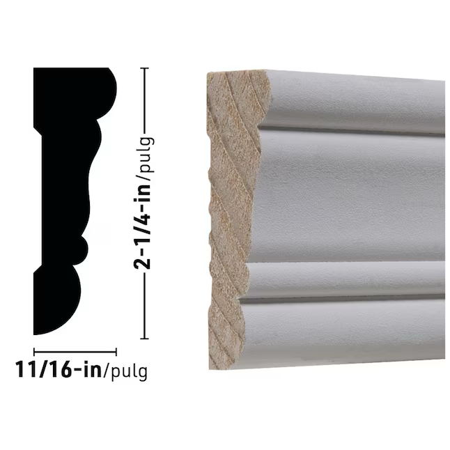 RELIABILT Carcasa de pino imprimado 3100 de 11/16 x 2-1/4 x 7 pies (paquete de 12)