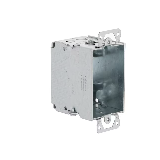 Caja eléctrica con interruptor y tomacorriente Hubbell RACO de 1 módulo, de acero galvanizado, para trabajos nuevos y antiguos