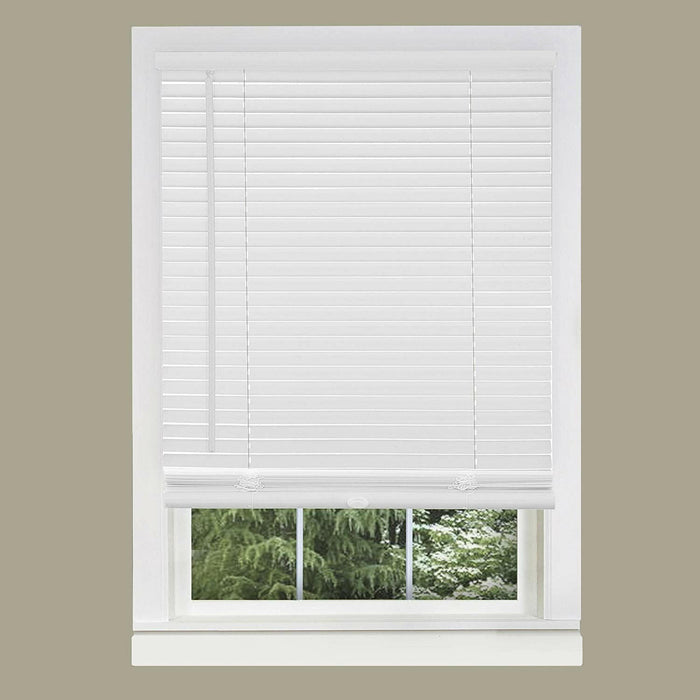 SABER SELECT  1 in. White Cordless Vinyl Mini Blinds (36 in. x 64 in.)