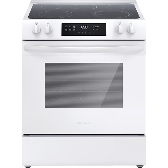 Frigidaire 30-in Glass Top 5 burners 5.3-cu ft Slide-In Electric Range (White)