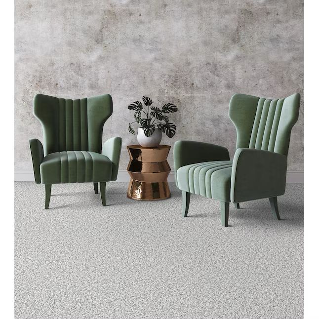 STAINMASTER Welcome Retreat II London Fog Off-white 53.6-oz sq yard Polyester Textured Indoor Carpet