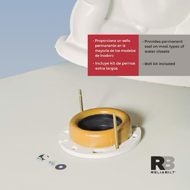 RELIABILT Reinforced 4.9-in Brown Wax Toilet Wax Ring with Bolts