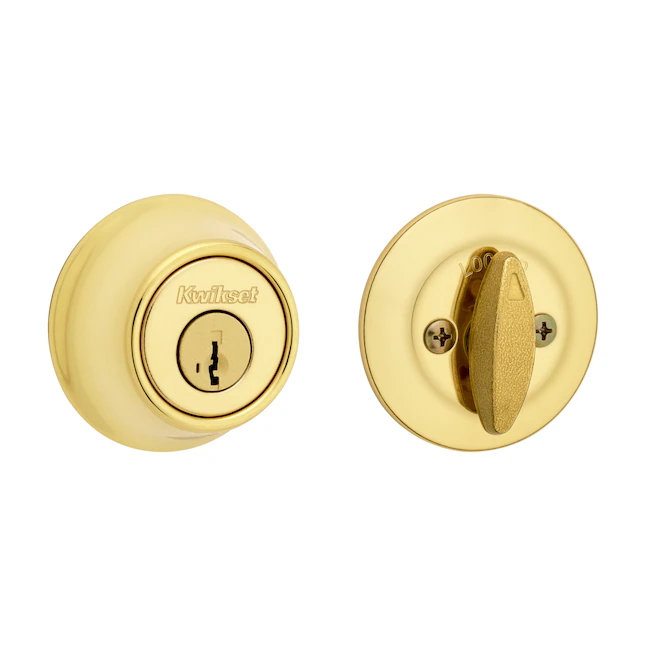 Cerrojo de cilindro único de latón pulido Kwikset Serie 660 con llave inteligente