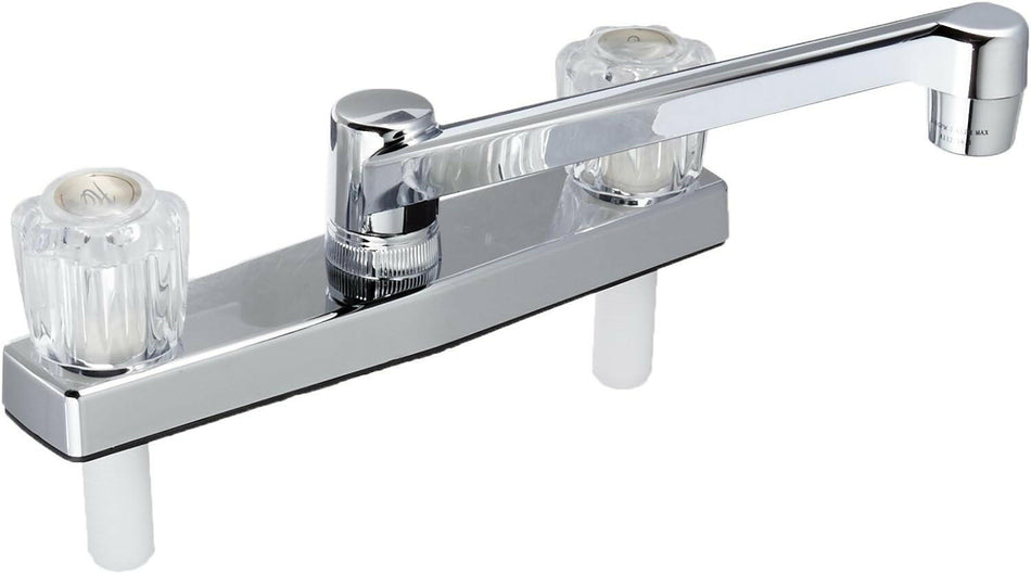 Grifo de cocina de dos manijas no metálico EZ-FLO (cromado) 