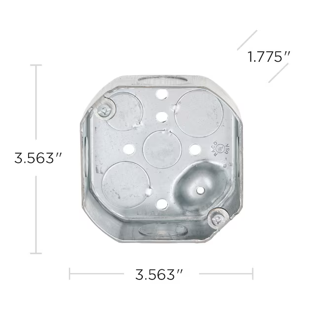 Hubbell RACO Achteck-Elektro-Verteilerdose aus verzinktem Stahl für Neu- und Bestandswände