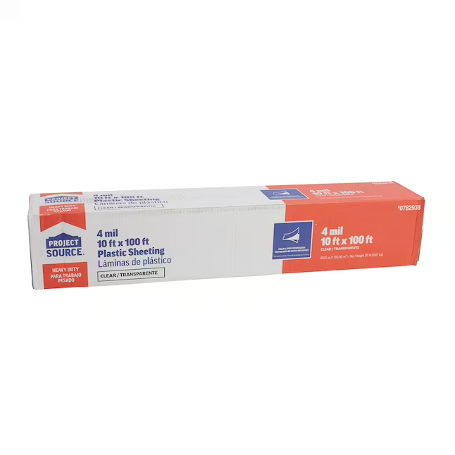 Project Source 10-ft x 100-ft Clear 4-mil Plastic Sheeting (Heavy-duty (4-5 Mil)
