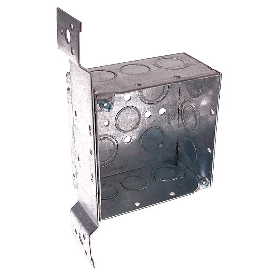 Caja eléctrica cuadrada para obra nueva de acero galvanizado de dos módulos Hubbell RACO