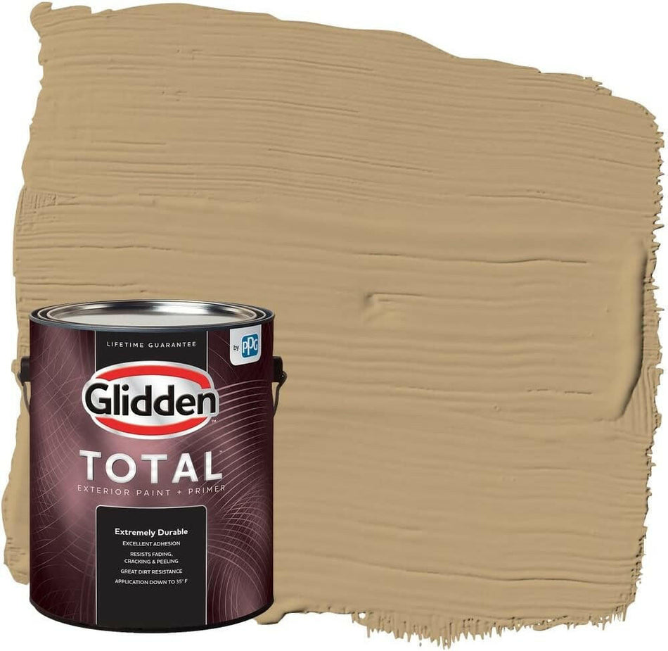 Glidden Total Außenfarbe und Grundierung, seidenmatt, erdiger Ocker