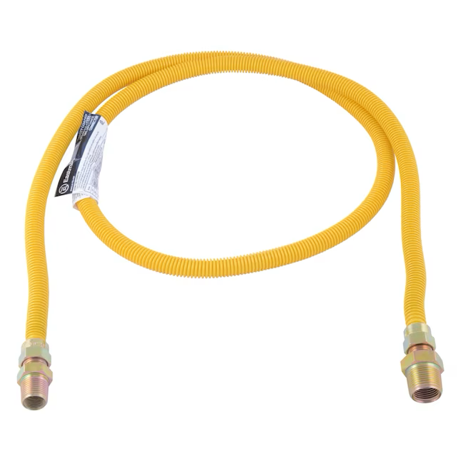 Eastman Conector de gas de acero inoxidable con entrada Mip de 72 pulgadas y 1/2 pulgadas x salida Mip de 3/4 pulgadas