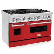 ZLINE Professional 48-in 4.2-cu ft / 1.8-cu ft Convection Oven Freestanding Double Oven Dual Fuel Range (Stainless Steel)
