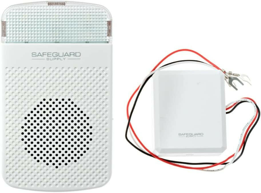 Kit inalámbrico de timbre enchufable SafeGuard con timbres enchufables, timbre de puerta con luz intermitente de 95 dB