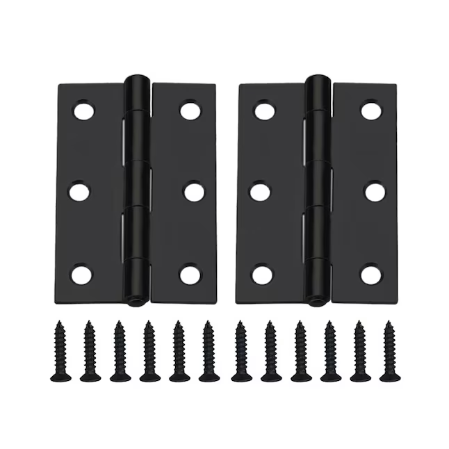 RELIABILT 3-Zoll-H-Einsteckscharnier für Innen-/Außentüren, mattschwarz (2er-Pack)