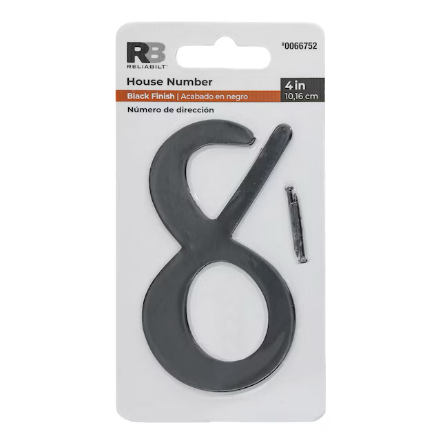 RELIABILT 4-in Black Number