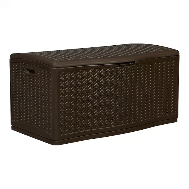 Caja de cubierta de plástico Java Suncast de 52,75 pulgadas de largo x 29 pulgadas de 124 galones