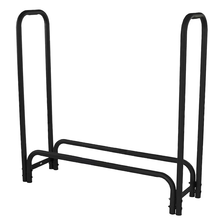 Estante para leña Pleasant Hearth de acero, capacidad de un cuarto de cuerda, 49 pulgadas x 48 pulgadas x 13.5 pulgadas