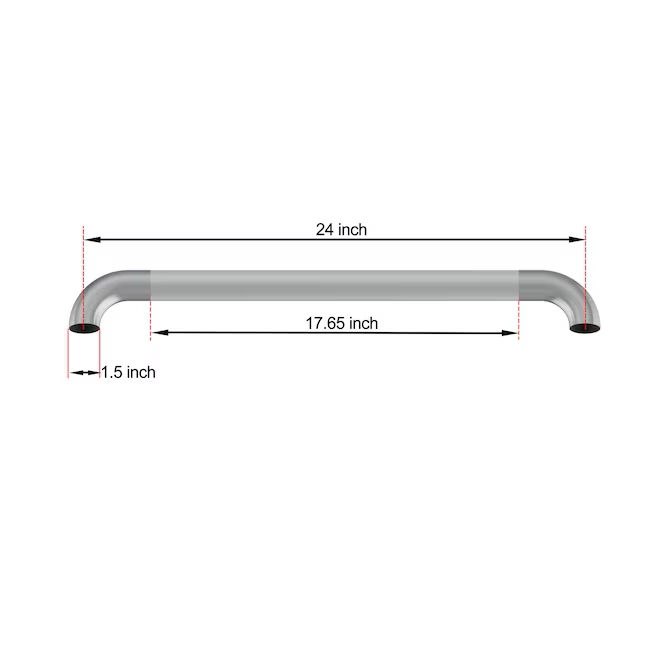 Project Source: Verdeckter, kugelgestrahlter 24-Zoll-Haltegriff aus Edelstahl zur Wandmontage, ADA-konform (Tragfähigkeit: 227 kg)