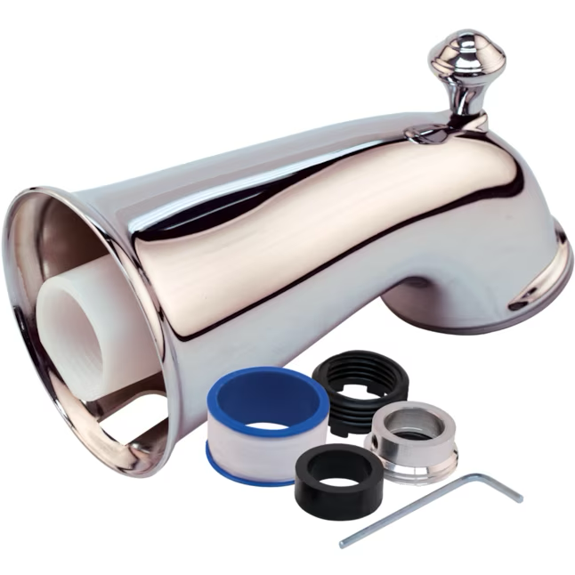 Caño para bañera de ajuste universal cromado EZ-FLO con desviador