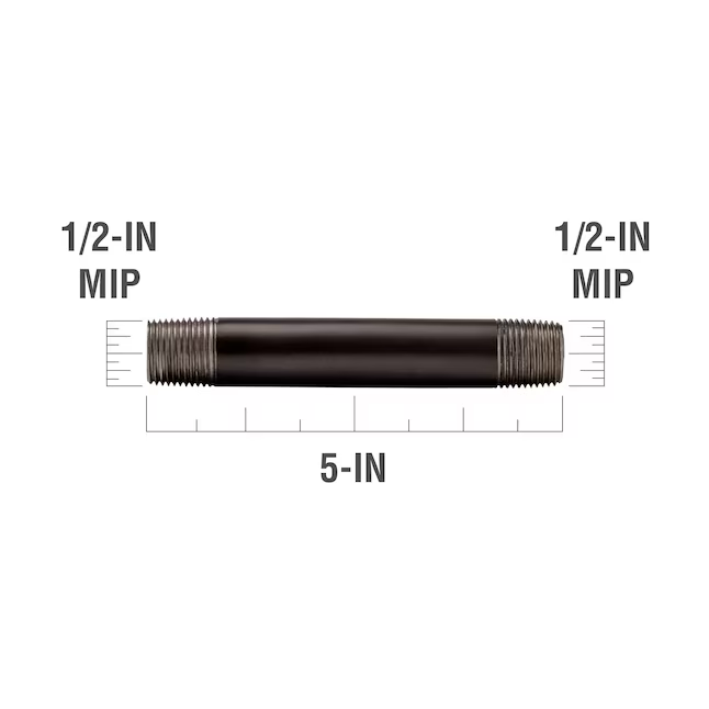 Boquilla negra RELIABILT de 1/2 x 5 pulgadas