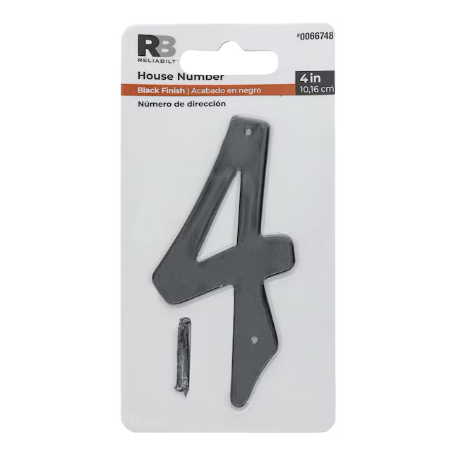 RELIABILT 4-in Black Number