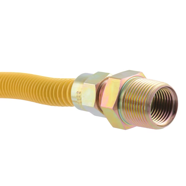 Eastman Conector de gas de acero inoxidable con entrada Mip de 72 pulgadas y 1/2 pulgadas x salida Mip de 3/4 pulgadas
