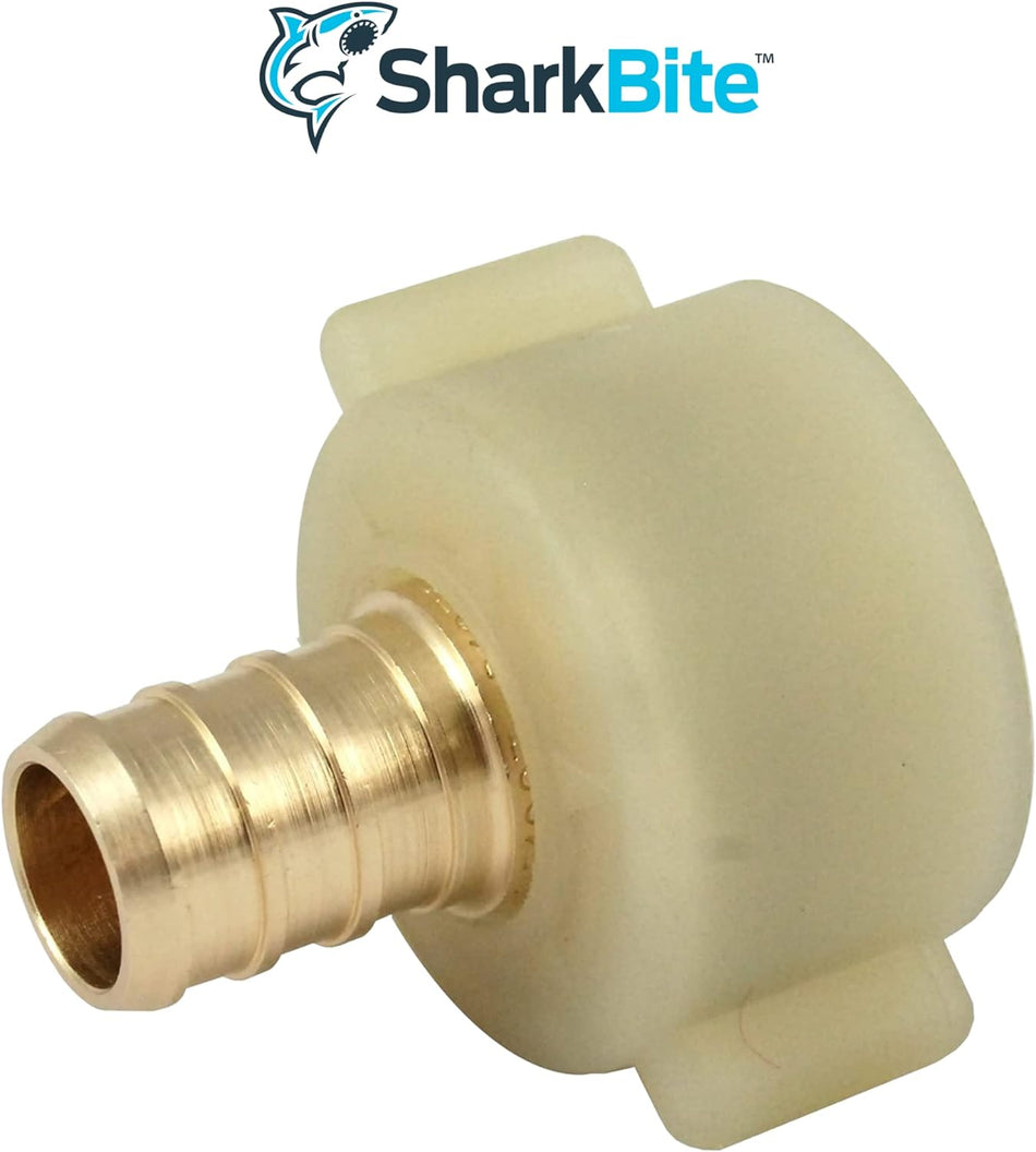 SharkBite 1/2 Zoll x 7/8 Zoll Messing-Crimp-Toilettenanschluss, gerade, drehbar, 10 Stück