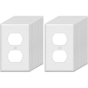 Placa de pared para receptáculo dúplex de una sola unidad de Eastman (estándar, blanca)
