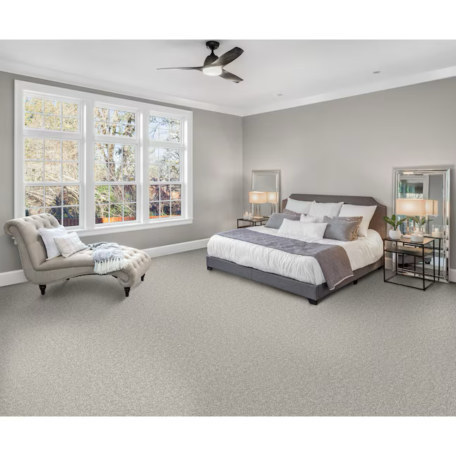STAINMASTER PetProtect Best Of Breed II Simple Stone Gray 58.5-oz sq yard Nylon Textured Indoor Carpet