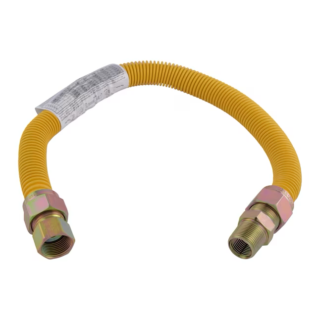Eastman Conector de gas de acero inoxidable con entrada Fip de 24 pulgadas y 3/4 pulgadas x salida Mip de 3/4 pulgadas