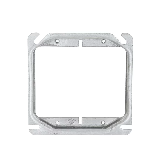 Hubbell RACO quadratische Abdeckung für 2-fach-Elektroverteilerdose aus grauem Metall