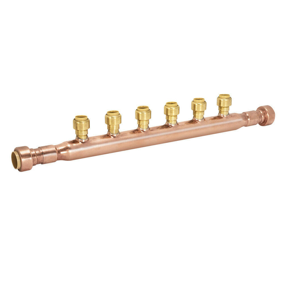 Sioux Chief 3/4" x 1/2" offener Kupfer-Push-Fit-Verteiler (6 Anschlüsse)