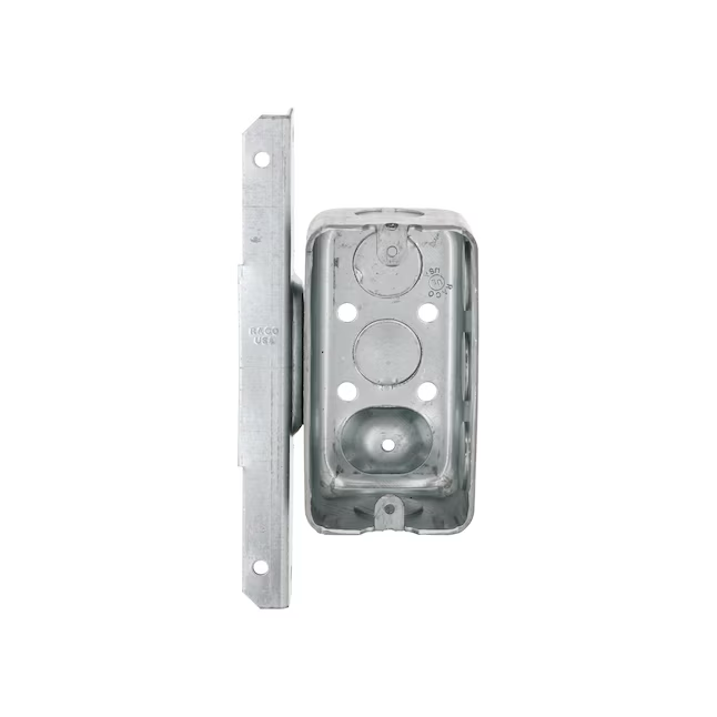 Caja eléctrica práctica Hubbell RACO de 1 módulo de acero galvanizado para trabajos nuevos/antiguos