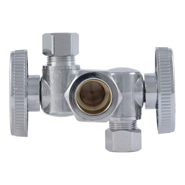 SharkBite 1/2 in. Compression x 3/8 in. Compression x 3/8 in. Compression Dual Shut-off Valve