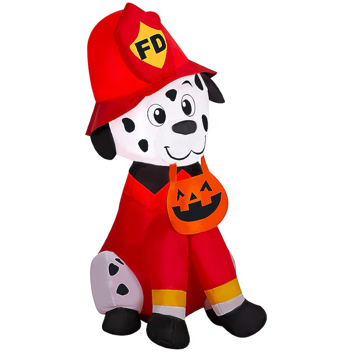 Perro dálmata bombero inflable con luz LED de 3,5 pies de Haunted Living
