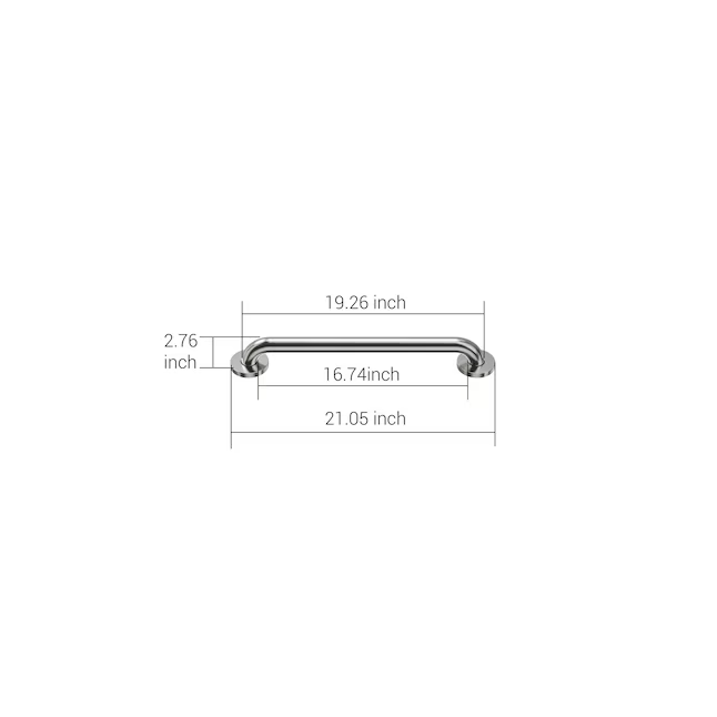 Project Source 18-Zoll-Haltegriff mit verdeckter Schraube aus rostfreiem Edelstahl zur Wandmontage, ADA-konform (Tragfähigkeit: 500 lb)