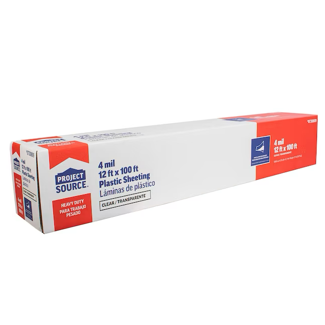 Project Source 12-ft x 100-ft Clear 4-mil Plastic Sheeting (Heavy-duty (4-5 Mil)
