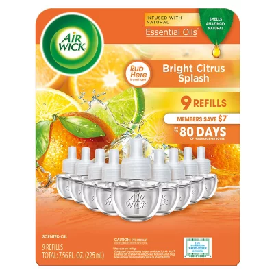 Ambientador con aceite perfumado Air Wick, cítricos brillantes (paquete de 9)