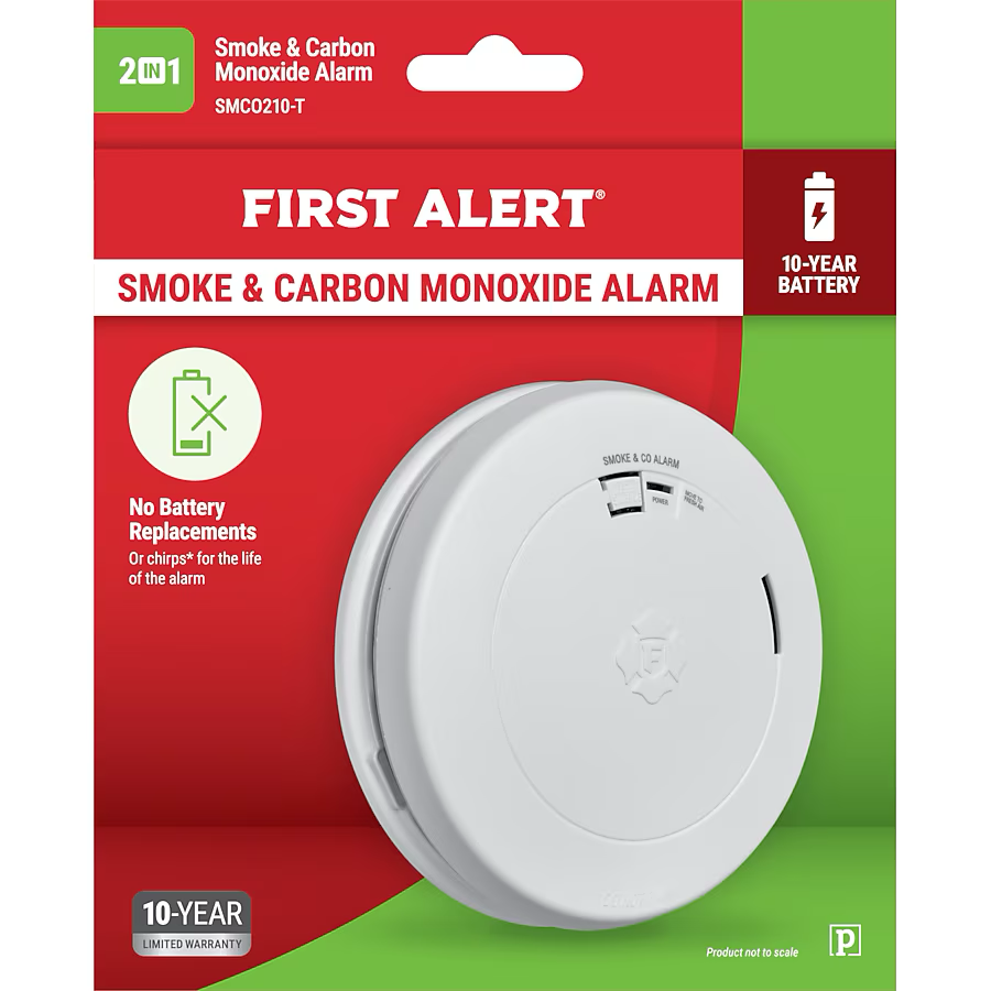 First Alert 10-Year Battery, Battery Photoelectric Combination Smoke and Carbon Monoxide Detector