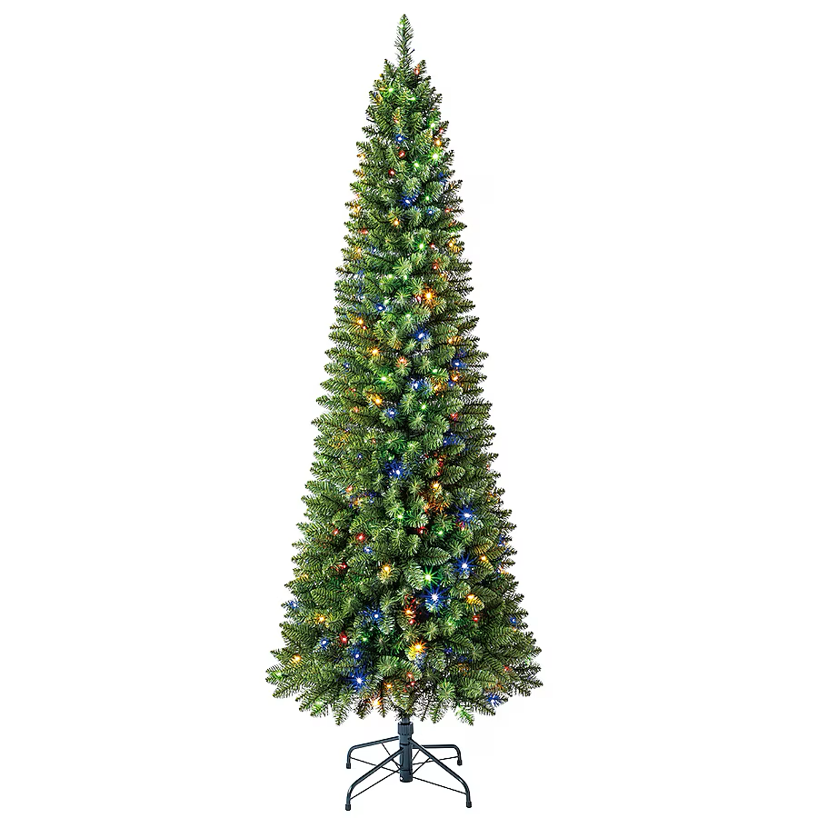 Holiday Living 7-ft Greensboro Pencil Pre-lit LED Artificial Christmas Tree